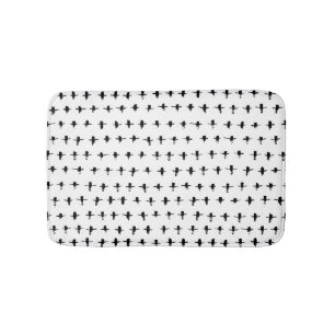 Tapis De Bain Main de croix noires dessinée géométrique