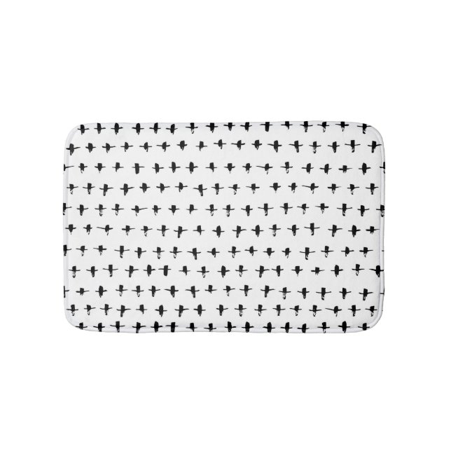 Tapis De Bain Main de croix noires dessinée géométrique (Devant)