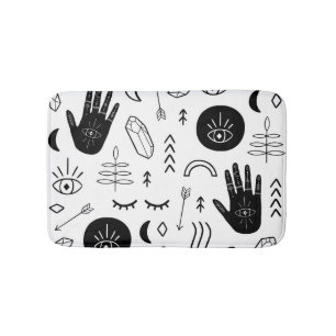 Tapis De Bain Mains magiques, lune, motif ethnique.