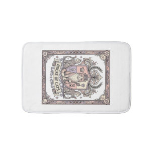 Tapis De Bain Maison de chats Blason de chat Armoiries Vintage