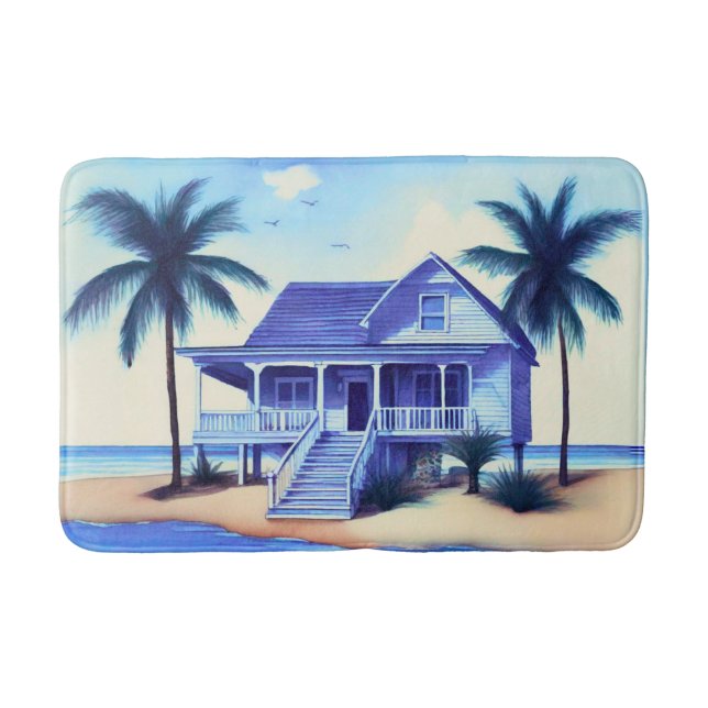 Tapis De Bain Maison de plage avec palmiers (Devant)