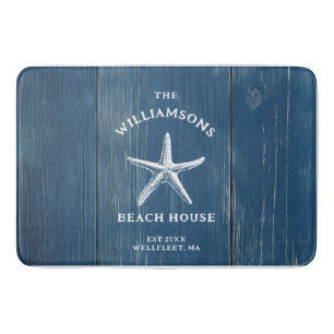 Tapis De Bain Maison de plage de Starfish Côte Bleue Personnalis