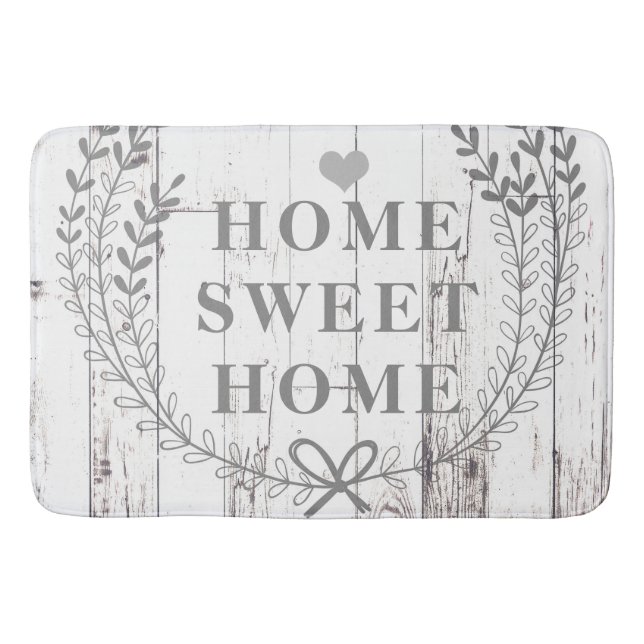 Tapis De Bain Maison Douce Maison Rustique en Bois Blanc (Devant)