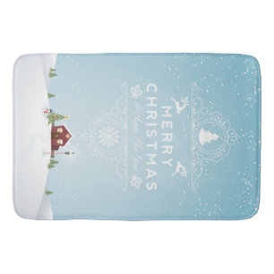 Tapis De Bain Maison en Neige, Joyeux Noël