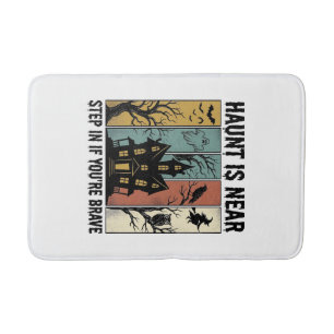 Tapis De Bain Maison Hantée Halloween Gravure Vintage Création É