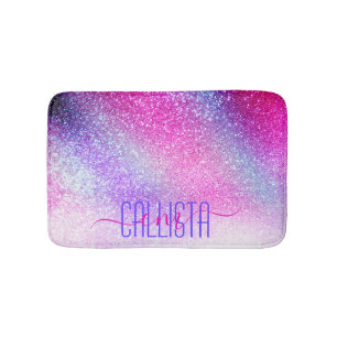 Tapis De Bain Majestic rose violet Nebula Galaxy Parties scintil