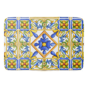 Tapis De Bain Majolica, tuile espagnole, méditerranée  