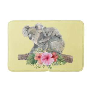Tapis De Bain Maman & Bébé Koala Ours Aquarelle mignonne