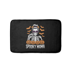 Tapis De Bain Maman effrayante squelette cool d'Halloween