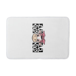 Tapis De Bain Maman Vache Mignonne Nœud Conception Graphique_1