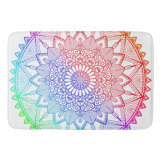 Tapis De Bain Mandala Arc-en-ciel (Devant)