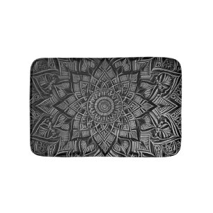 Tapis de bain Mandala argenté