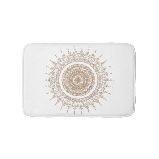 Tapis De Bain Mandala Bohème Blanche Boho (Devant)