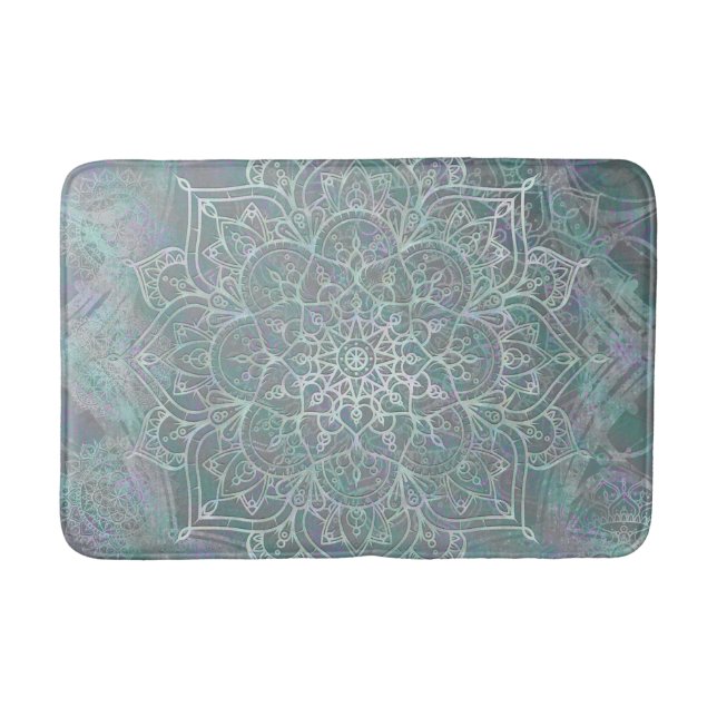 Tapis De Bain Mandala Bohème Chic à Reflets Iridescents (Devant)