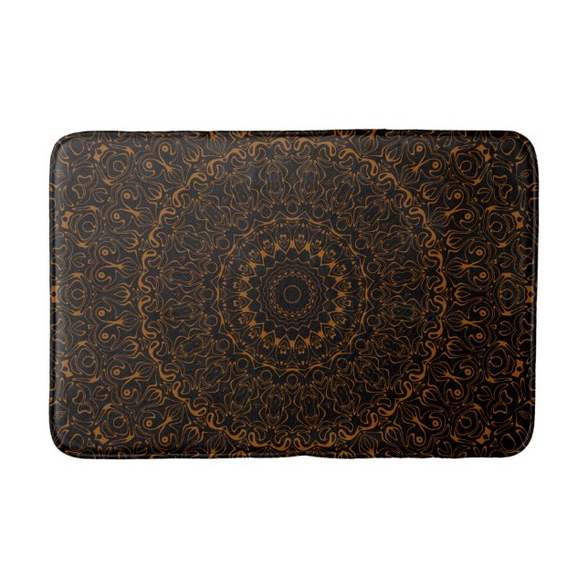 Tapis De Bain Mandala Brown rustique au charme occidental (Devant)