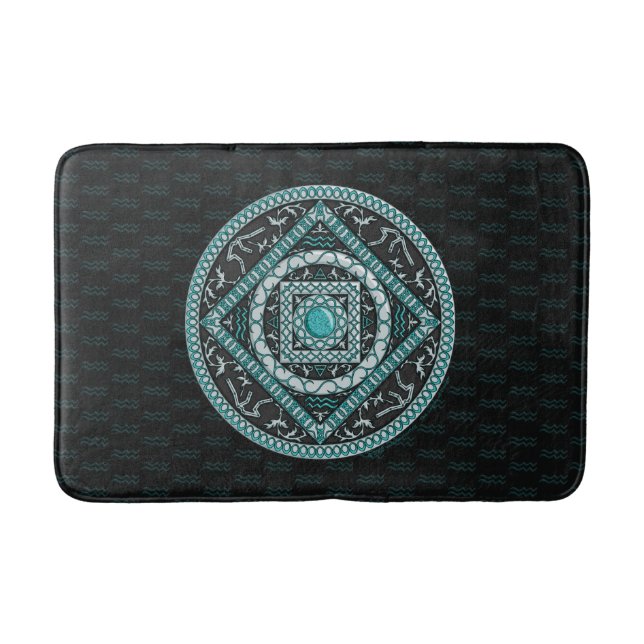 Tapis de bain mandala du Verseau (Devant)