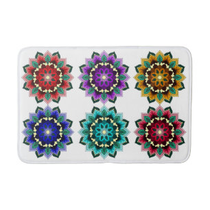 Tapis De Bain Mandala en différentes couleurs