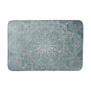 Tapis De Bain Mandala iridescent Boho de miroitement chic