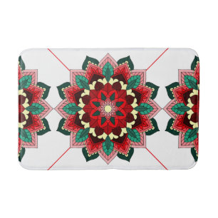 Tapis De Bain Mandala Motif 2002 en bain rouge