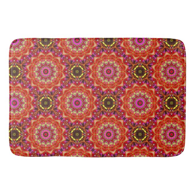 Tapis De Bain Mandala ROUGE  (Devant)