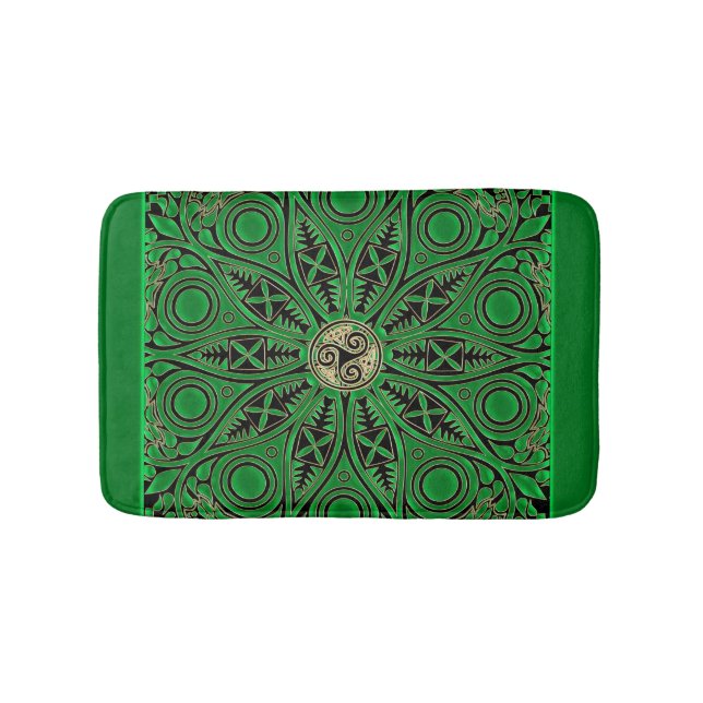 Tapis De Bain Mandala vert de Kelly Triskele