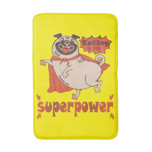 Tapis De Bain Manger est mon super-puissance rouge carlin style 