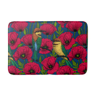 Tapis De Bain Mangeurs d'abeilles et pavots