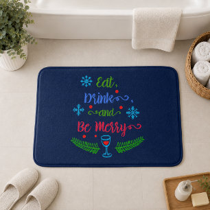 Tapis De Bain Mangez, Buvez et Soyez Joyeux, Noël Vacances