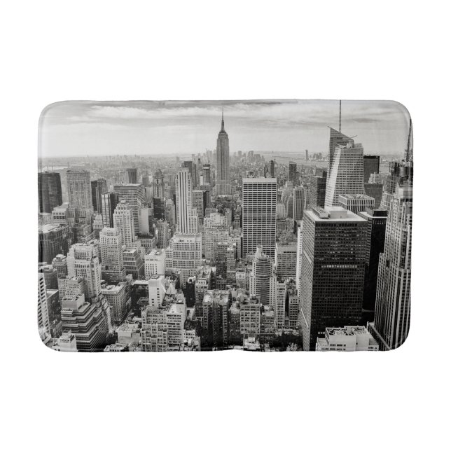 Tapis De Bain Manhattan, New York (panorama noir et blanc) (Devant)