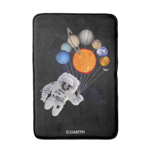 Tapis De Bain Manière laiteuse d'astronaute de planètes de