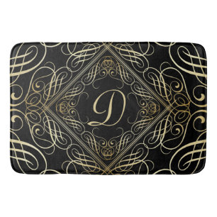 Tapis De Bain Manuscrit élégant de Scrollwork de regard de