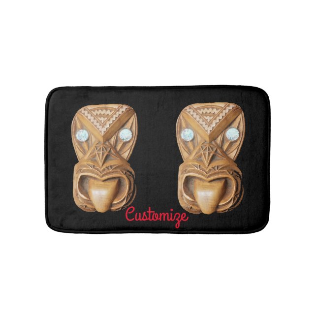 Tapis De Bain Maori sculptée Tiki Face Thunder_Cove (Devant)