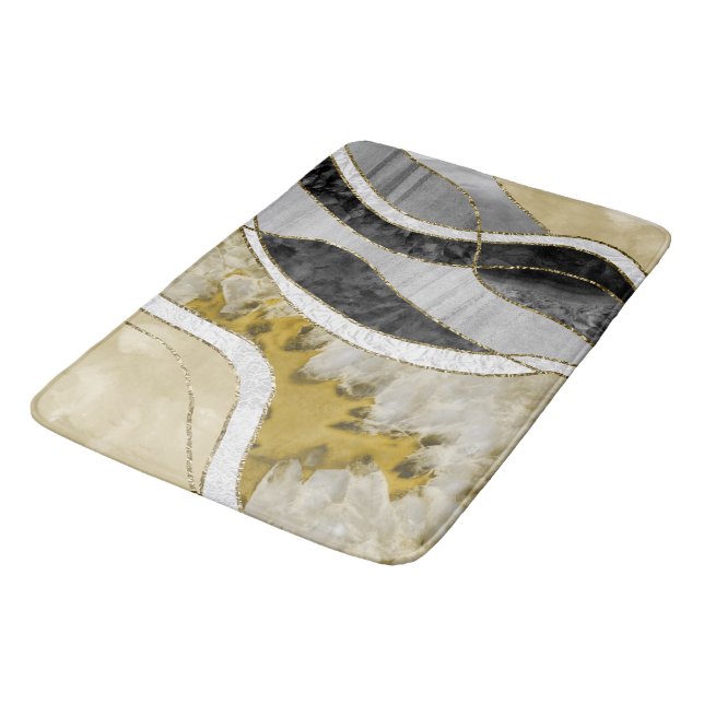 Tapis De Bain Marbre Agate Or Glam 7 (Angle)