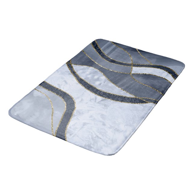 Tapis De Bain Marbre Agate Or Glam 8 (Angle)