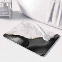 Marbre Blanc Agate Noire Dorée
