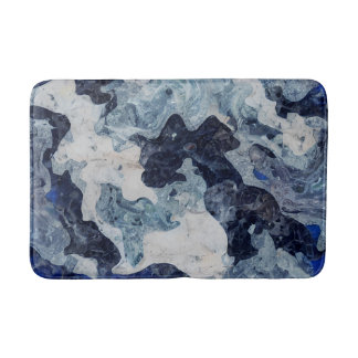 Tapis De Bain Marbre bleu Abstrait