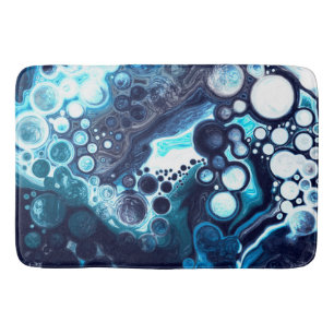 Tapis De Bain Marbre Bleu foncé Art numérique fluide