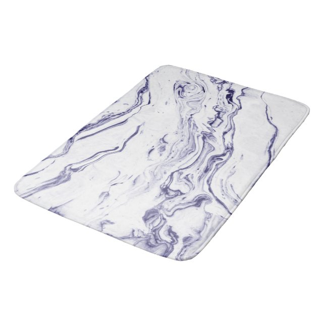 Tapis De Bain Marbre de bleu marine (Angle)