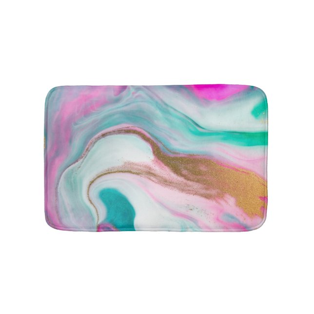 Tapis De Bain Marbre doré coloré tendance (Devant)