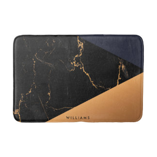 Tapis De Bain Marbre doré géométrique