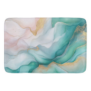 Tapis De Bain Marbre émeraude et or