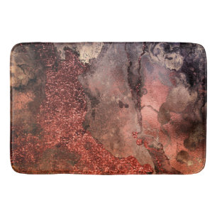 Tapis De Bain Marbre émeraude Parties scintillant or cuivre bril