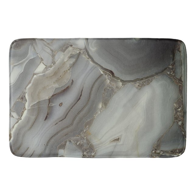 Tapis De Bain Marbre Gris avec Veine d'Or (Devant)