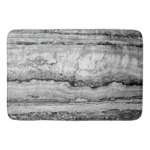 Tapis De Bain Marbre gris granit   motif en pierre abstrait