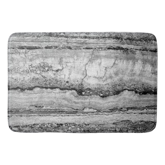 Tapis De Bain Marbre gris granit | motif en pierre abstrait (Devant)