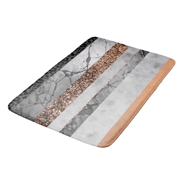 Tapis De Bain Marbre léopard pailleté rayures glamour 3 (Angle)