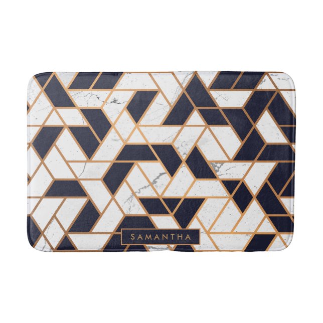 Tapis De Bain Marbre mosaïque Abstraite (Devant)