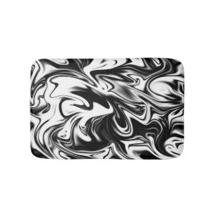 Tapis De Bain Marbre noir blanc, petite couche de bain en mousse