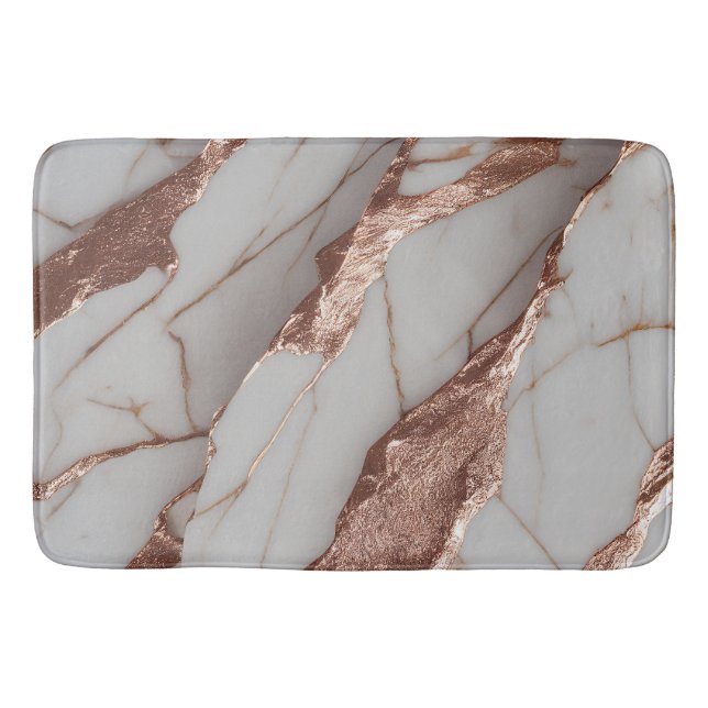 Tapis De Bain Marbre Pailleté Cuivre Tendance (Devant)