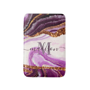 Tapis De Bain Marbre pourpre et Parties scintillant